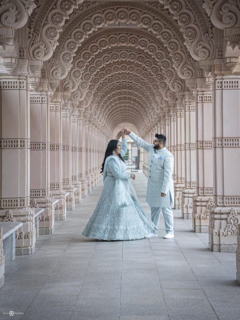 Bride in traditional red lehenga photographed by San Jose wedding photographers Gear6Studios